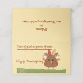 感謝祭のお祝い、Cartoon Turko プレイスカード (外部開封)
