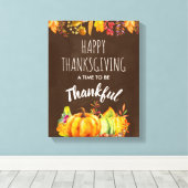 感謝祭のかぼちゃと紅葉 キャンバスプリント (インサイチュ (ウッドフロア))