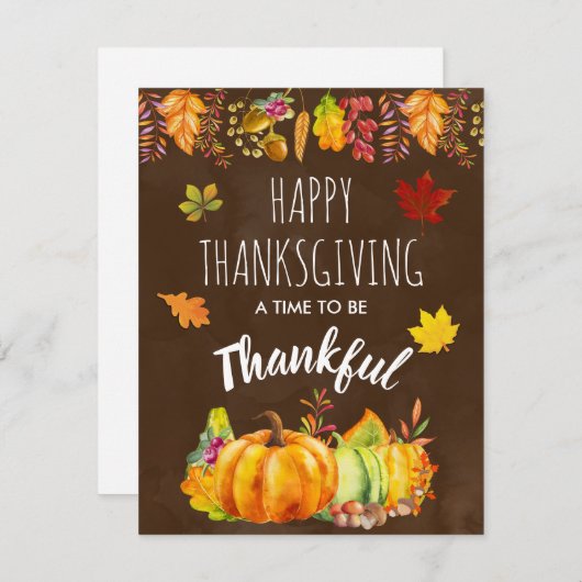 感謝祭のかぼちゃと紅葉 シーズンカード (正面/裏面)