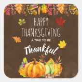 感謝祭のかぼちゃと紅葉 スクエアシール (正面)