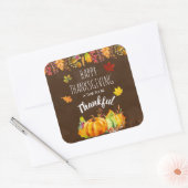 感謝祭のかぼちゃと紅葉 スクエアシール (封筒)