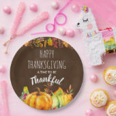 感謝祭のかぼちゃと紅葉 ペーパープレート (パーティー)