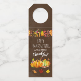 感謝祭のかぼちゃと紅葉 ボトルネックタグ
