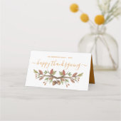 感謝祭のかわいい秋の葉座席表 プレイスカード (裏面)