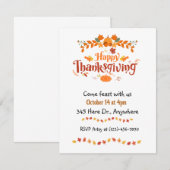感謝祭のごちそう 招待状 (正面/裏面)