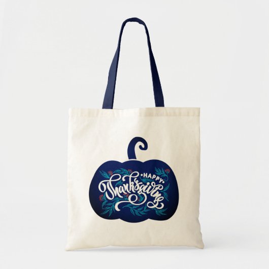 感謝祭のためのカボチャのファッショナブル文字 トートバッグ (正面)