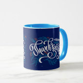 感謝祭のためのカボチャのファッショナブル文字 マグカップ (正面右)