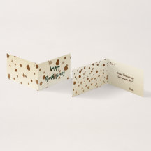 感謝祭のどんぐり折りカード