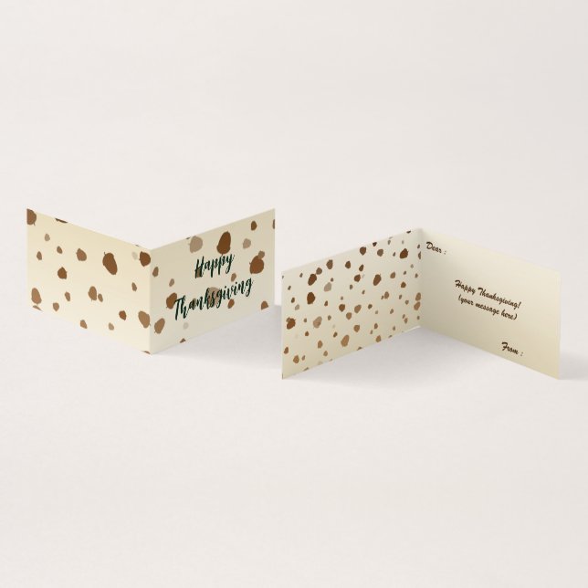 感謝祭のどんぐり折りカード (内部&外部)
