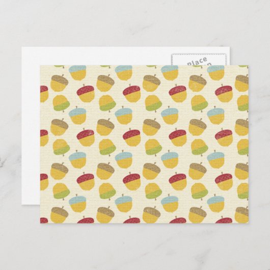 感謝祭のどんぐり模様 シーズンポストカード (正面/裏面)