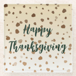 感謝祭のどんぐり ガラスコースター