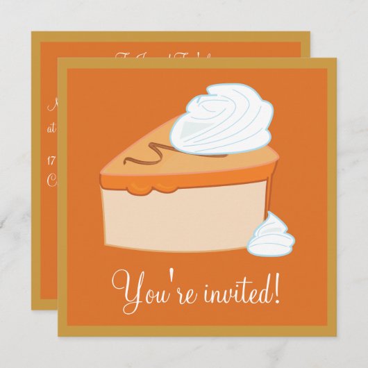 感謝祭のアフターディナーデザートパーティー 招待状 (正面/裏面)