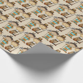 感謝祭のインディアンおよび巡礼者の包装紙 ラッピングペーパー (角)