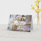 感謝祭のエレガントテーブル置き場の写真 カード (黄色い花)