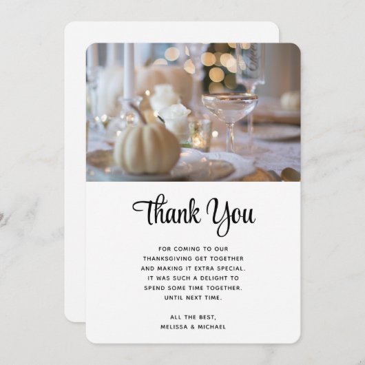 感謝祭のエレガントテーブル置き場の写真 サンキューカード (正面/裏面)