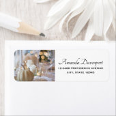 感謝祭のエレガントテーブル置き場の写真 ラベル (インサイチュ)