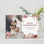 感謝祭のエレガントフローラカボチャの写真カード シーズンカード (スタンド正面)
