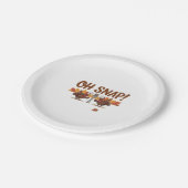 感謝祭のオスナッおもしろいプトルコの日の夜 ペーパープレート (アングル)