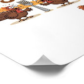 感謝祭のオスナッおもしろいプトルコの日の夜 ポスター (角)