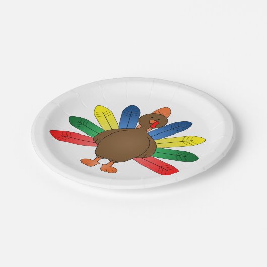 感謝祭のカスタムな紙皿かトルコ ペーパープレート (アングル)