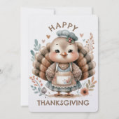感謝祭のカスタム メッセージ フラット ホリデー カード (正面)