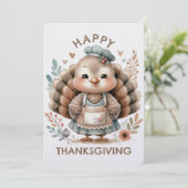 感謝祭のカスタム メッセージ フラット ホリデー カード (スタンド正面)
