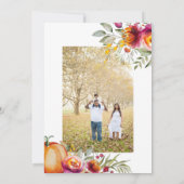 感謝祭のカボチャと付きフォトカ葉ード 招待状 (裏面)