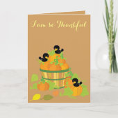 感謝祭のカボチャと鳥 シーズンカード (正面)