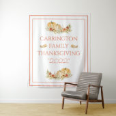 感謝祭のカボチャの花の水彩画 タペストリー (インサイチュ)