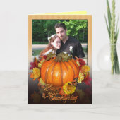 感謝祭のカボチャ付きフォトカード シーズンカード (正面)