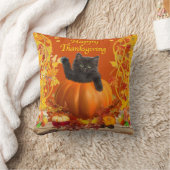 感謝祭のカボチャ子猫 クッション (ブランケット)
