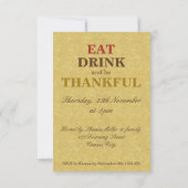 感謝祭のカラフルお祝い 招待状 (裏面)