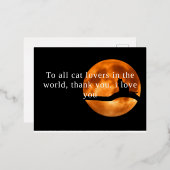 感謝祭のカード猫好き 箔シーズンポストカード (正面/裏面)