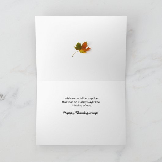 感謝祭のカード私は恋しく思メープル離れのだ シーズンカード (内部)