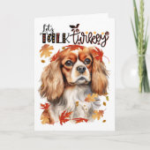 感謝祭のキャリバリーキングチャールズ犬トークターキー シーズンカード (正面)