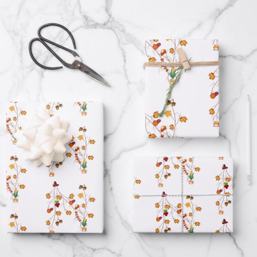 感謝祭のギフトラッパー ラッピングペーパーシート (正面)