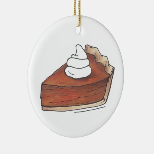 感謝祭のクリスマスカボチャのパイスライスのデザート セラミックオーナメント (右)