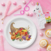 感謝祭のコルヌコピアの紙皿 ペーパープレート (パーティー)