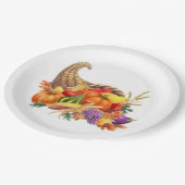 感謝祭のコルヌコピアの紙皿 ペーパープレート (アングル)