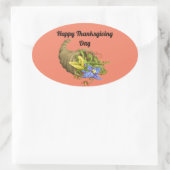 感謝祭のコルヌコピア フラワー ステッカー (バッグ)