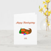 感謝祭のコルヌコピア 縦グリーティングカード カード (黄色い花)