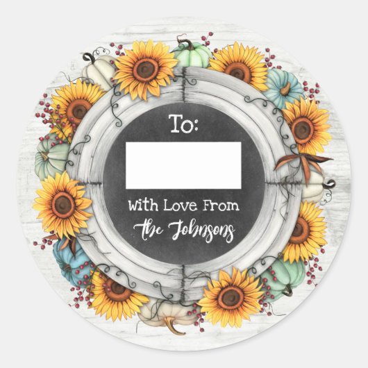 感謝祭のサンキュー ラベル / ギフト タグ 手書き用 (正面)