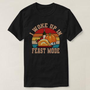 感謝祭のシャツで目が覚おもしろいめた Tシャツ