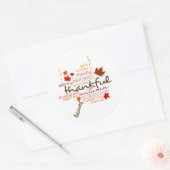 感謝祭のシール/タイポグラフィ ラウンドシール (封筒)