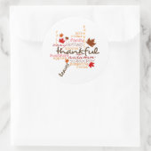 感謝祭のシール/タイポグラフィ ラウンドシール (バッグ)