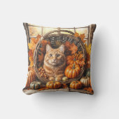 感謝祭のジンジャーキャット クッション (正面)