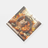 感謝祭のジンジャーキャット スタンダードランチョンナプキン (角)