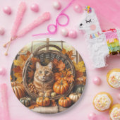 感謝祭のジンジャーキャット ペーパープレート (パーティー)