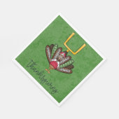 感謝祭のスクリプトターキーサッカーの羽グリーン スタンダードランチョンナプキン (角)