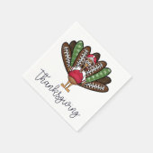 感謝祭のスクリプト七面鳥のサッカーの羽 スタンダードカクテルナプキン (角)